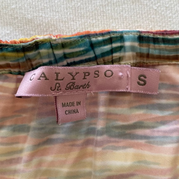 Calypso St. Barth Beach Cover-Up Size S Multi-Color Tube Dress Maxi Vacation - Picture 6 of 10